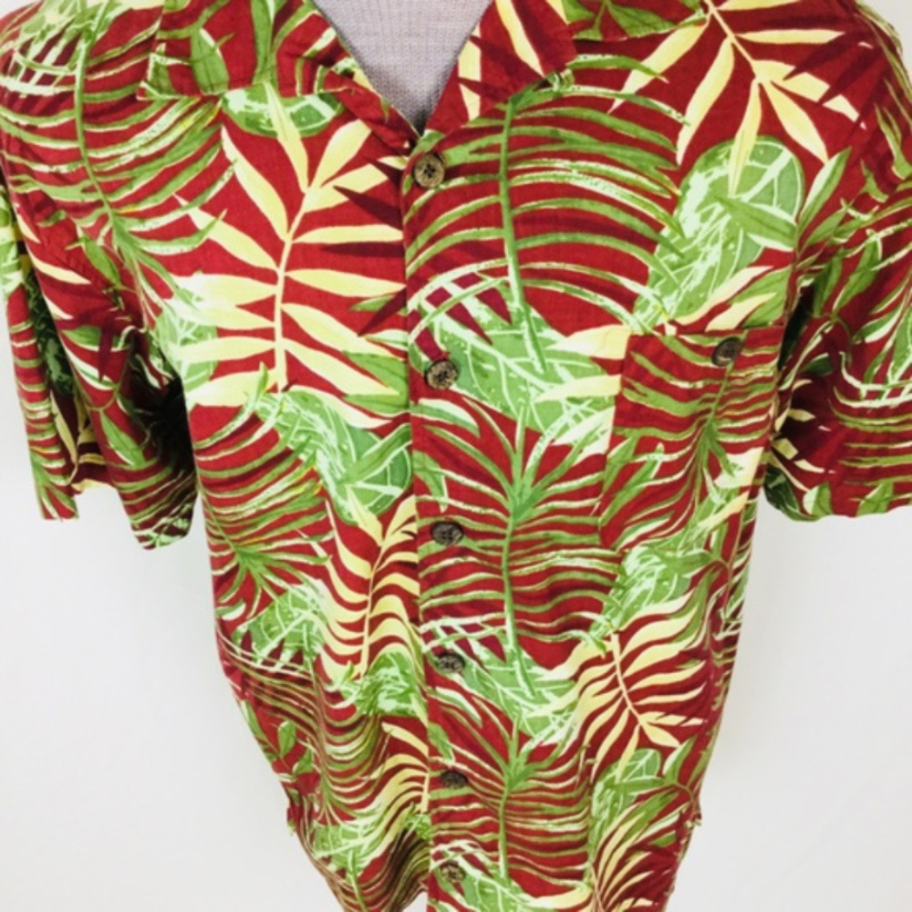 Bungalow Joe Tropical Print Button T-Shirt Size XL - Picture 6 of 7